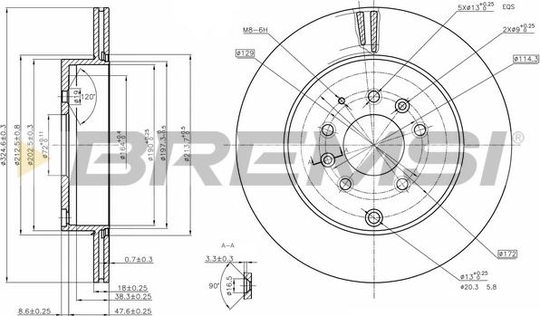 Bremsi CD8251V - Əyləc Diski furqanavto.az