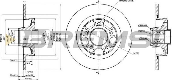 Bremsi CD8265S - Əyləc Diski furqanavto.az