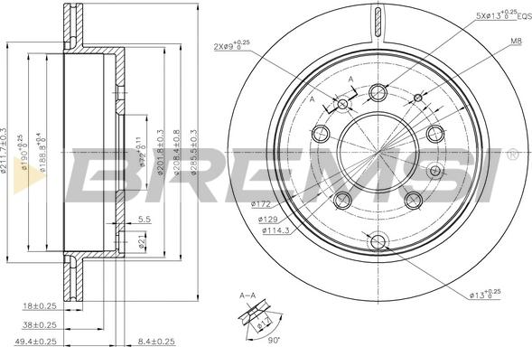 Bremsi CD8261V - Əyləc Diski furqanavto.az