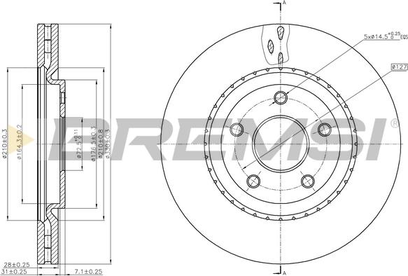 Bremsi CD8216V - Əyləc Diski furqanavto.az