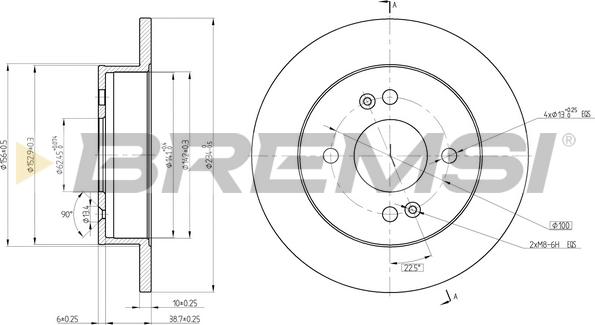 Bremsi CD8213S - Əyləc Diski furqanavto.az