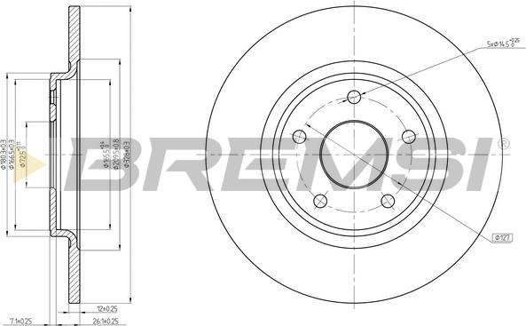 Bremsi CD8217S - Əyləc Diski furqanavto.az