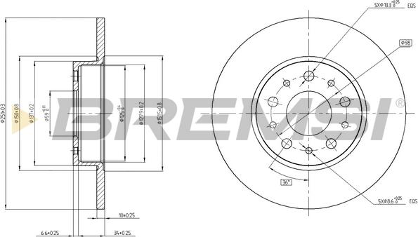 Bremsi CD8286S - Əyləc Diski furqanavto.az