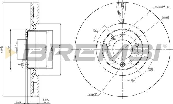 Bremsi CD8234V - Əyləc Diski furqanavto.az