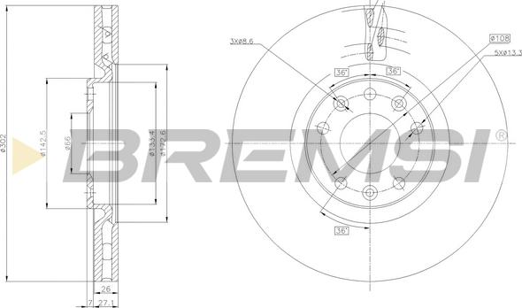 Bremsi CD8237V - Əyləc Diski furqanavto.az