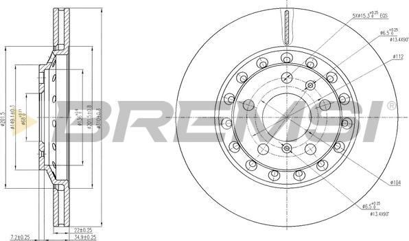 Bremsi CD7934V - Əyləc Diski furqanavto.az