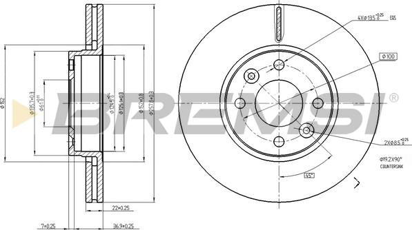 Bremsi CD7978V - Əyləc Diski furqanavto.az