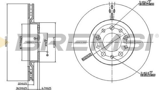 Bremsi CD7454V - Əyləc Diski furqanavto.az