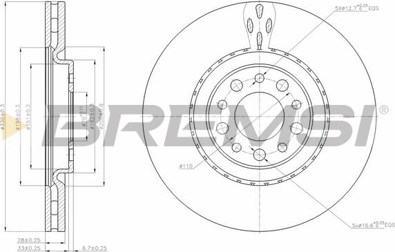 Bremsi CD7455V - Əyləc Diski furqanavto.az