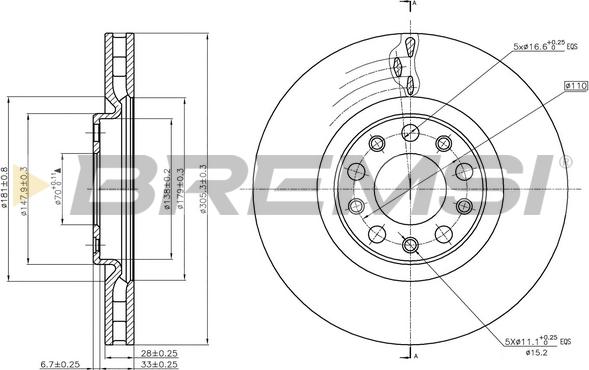 Bremsi CD7451V - Əyləc Diski furqanavto.az