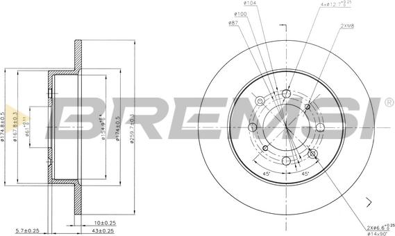 Bremsi CD7466S - Əyləc Diski furqanavto.az