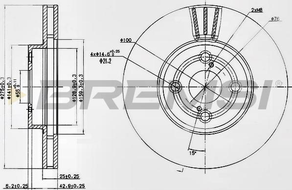 Bremsi CD7461V - Əyləc Diski furqanavto.az