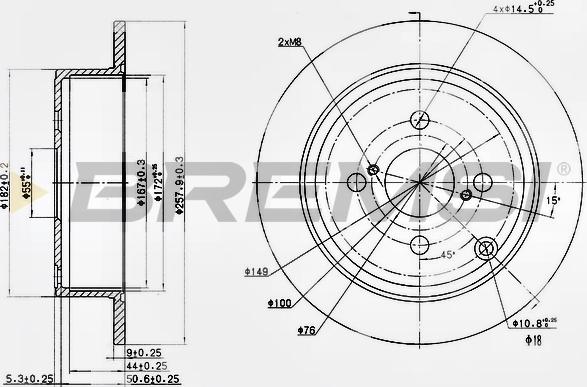 Bremsi CD7419S - Əyləc Diski furqanavto.az