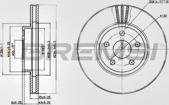 Bremsi CD7484V - Əyləc Diski furqanavto.az