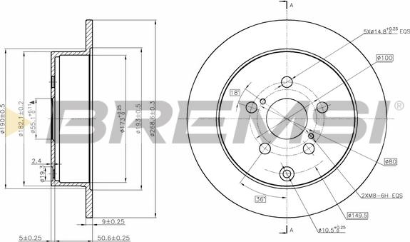 Bremsi CD7485S - Əyləc Diski furqanavto.az