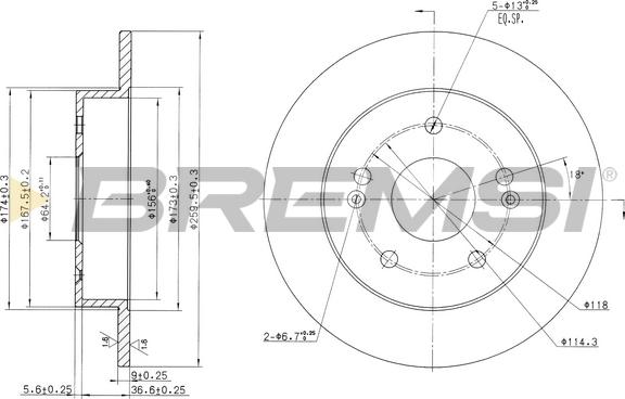 Bremsi CD7483S - Əyləc Diski furqanavto.az