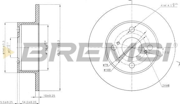 Bremsi CD7487S - Əyləc Diski furqanavto.az