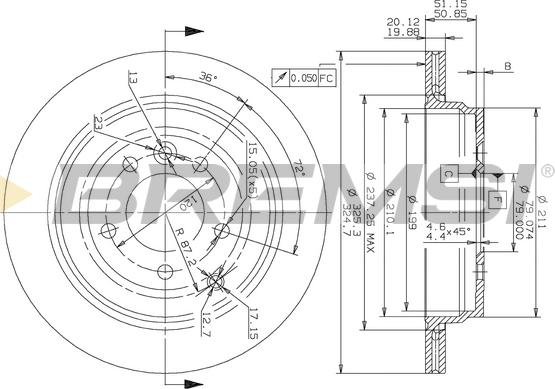 Bremsi CD7431V - Əyləc Diski furqanavto.az