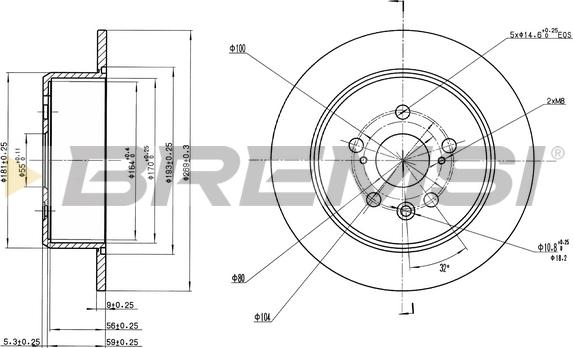 Bremsi CD7474S - Əyləc Diski furqanavto.az