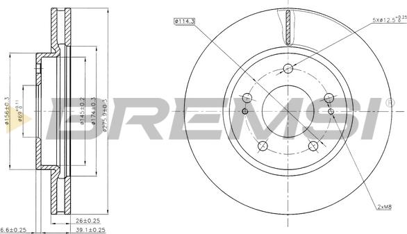 Bremsi CD7599V - Əyləc Diski furqanavto.az