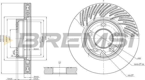 Bremsi CD7591VRD - Əyləc Diski furqanavto.az