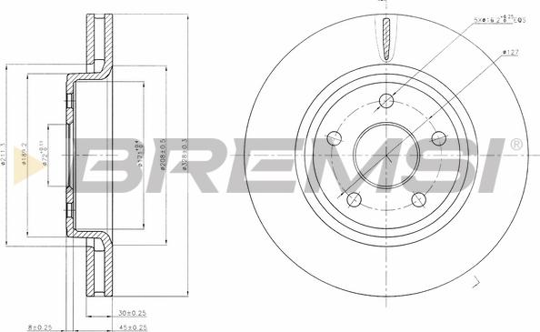 Bremsi CD7593V - Əyləc Diski furqanavto.az