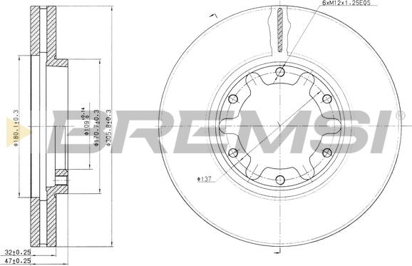 Bremsi CD7552V - Əyləc Diski furqanavto.az