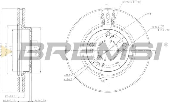 Bremsi CD7557V - Əyləc Diski furqanavto.az