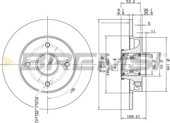 Bremsi CD7560S - Əyləc Diski furqanavto.az