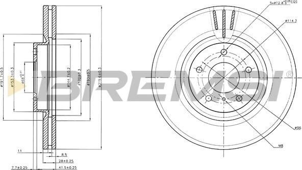 Bremsi CD7505V - Əyləc Diski furqanavto.az