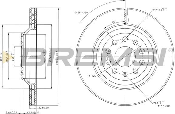 Bremsi CD7503V - Əyləc Diski furqanavto.az