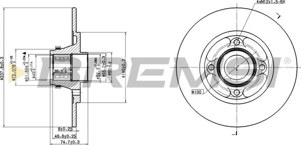 Bremsi CD7515S - Əyləc Diski furqanavto.az