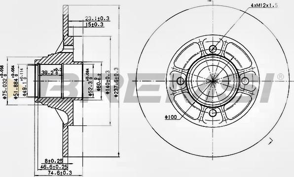 Bremsi CD7517S - Əyləc Diski furqanavto.az