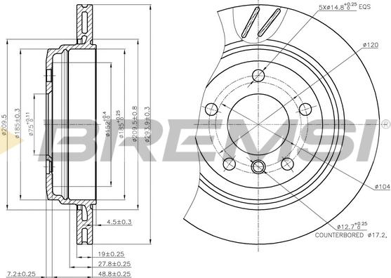 Bremsi CD7581V - Əyləc Diski furqanavto.az