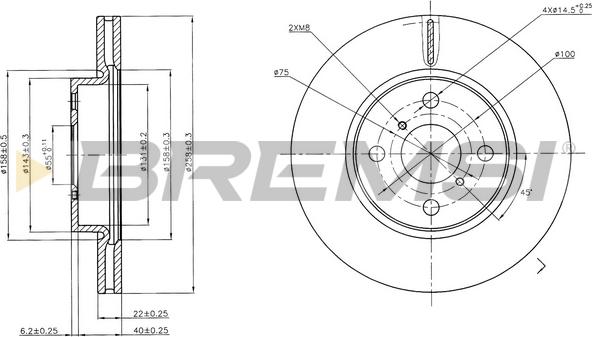 Bremsi CD7587V - Əyləc Diski furqanavto.az