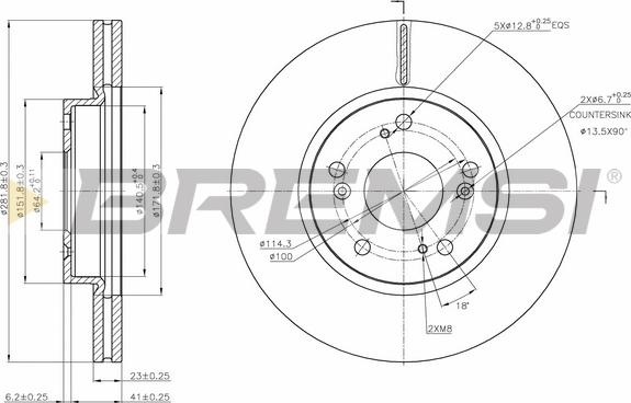 Bremsi CD7539V - Əyləc Diski furqanavto.az