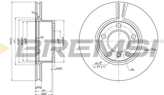 Bremsi CD7536V - Əyləc Diski furqanavto.az