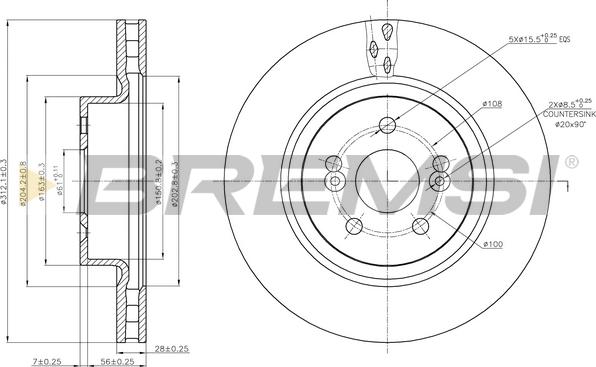 Bremsi CD7524V - Əyləc Diski furqanavto.az