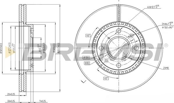 Bremsi CD7520V - Əyləc Diski furqanavto.az