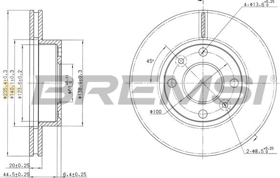 Bremsi CD7521V - Əyləc Diski furqanavto.az