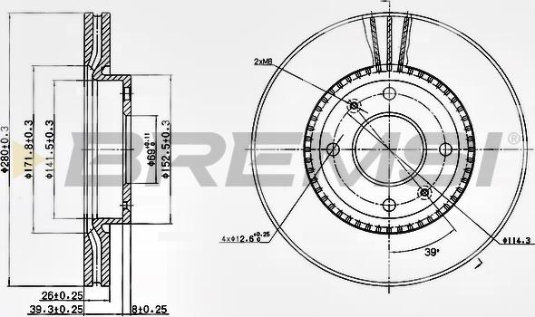 Bremsi CD7522V - Əyləc Diski furqanavto.az