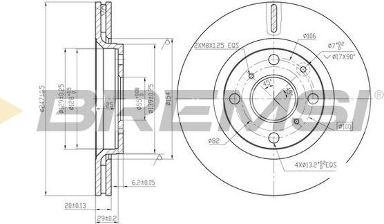 Bremsi CD7527V - Əyləc Diski furqanavto.az