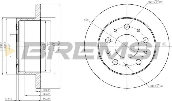 Bremsi CD7574S - Əyləc Diski furqanavto.az