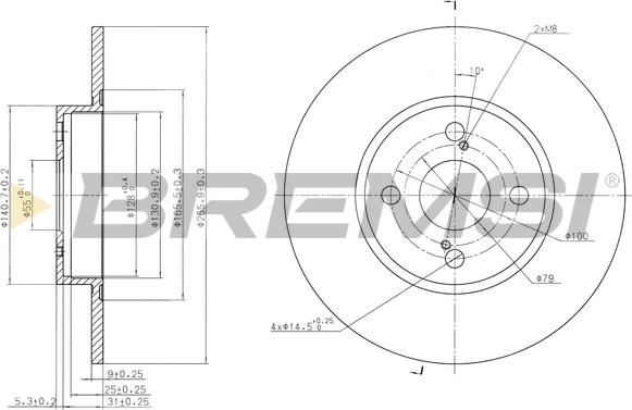 Bremsi CD7576S - Əyləc Diski furqanavto.az