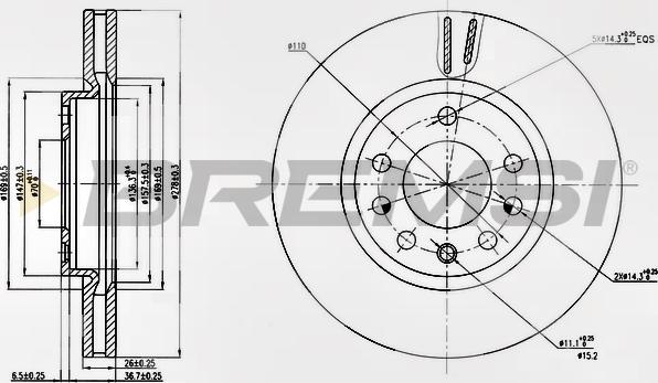 Bremsi CD7644V - Əyləc Diski furqanavto.az