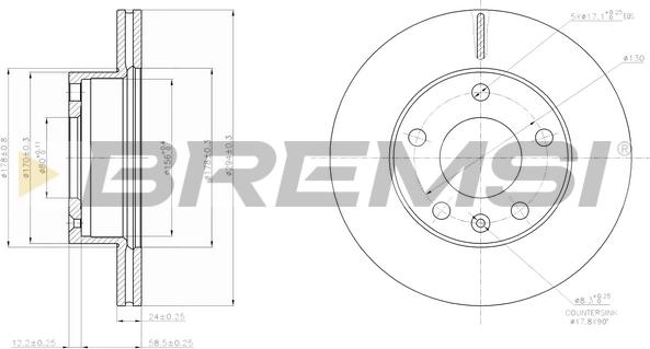 Bremsi CD7640V - Əyləc Diski furqanavto.az