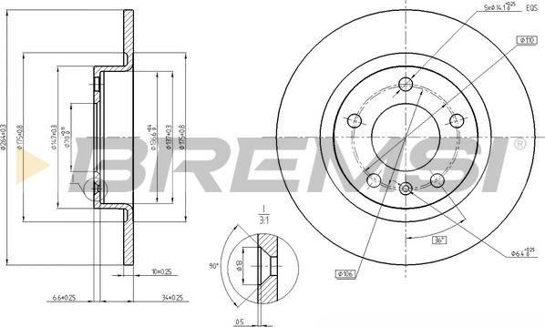 Bremsi CD7651S - Əyləc Diski furqanavto.az