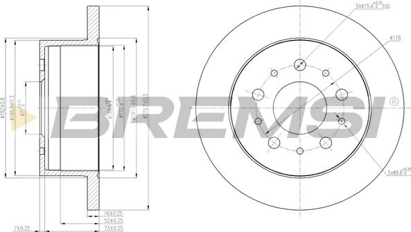 Bremsi CD7653S - Əyləc Diski furqanavto.az