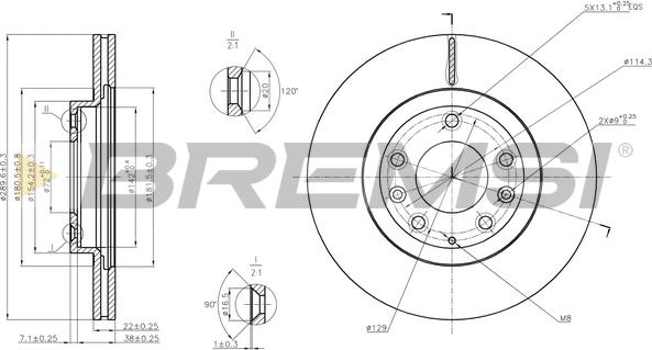 Bremsi CD7657V - Əyləc Diski furqanavto.az