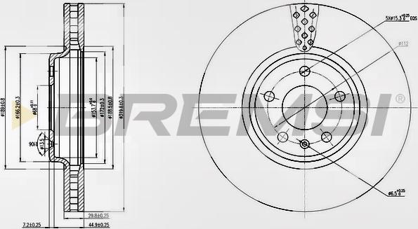 Bremsi CD7664V - Əyləc Diski furqanavto.az